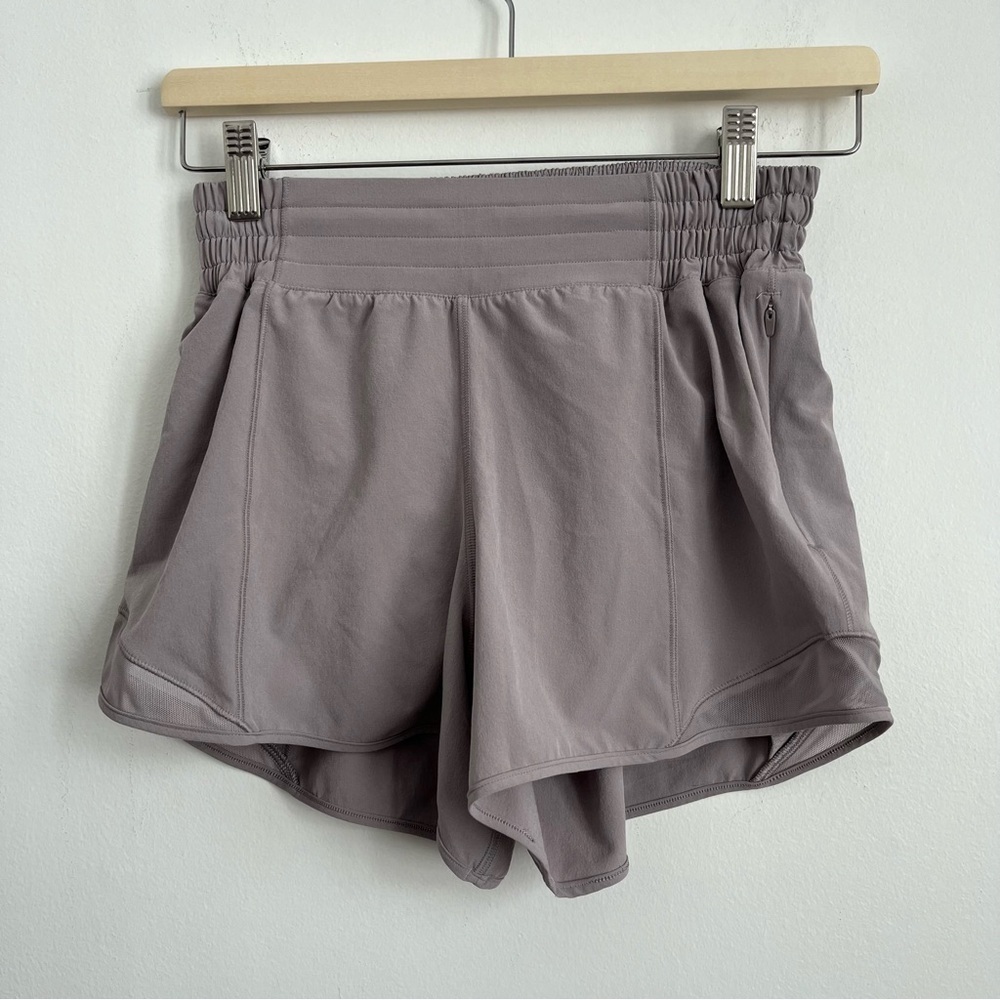 Lululemon Women Hotty Hot High-Rise Lined Athletic Short 4" Mauve Grey US 4